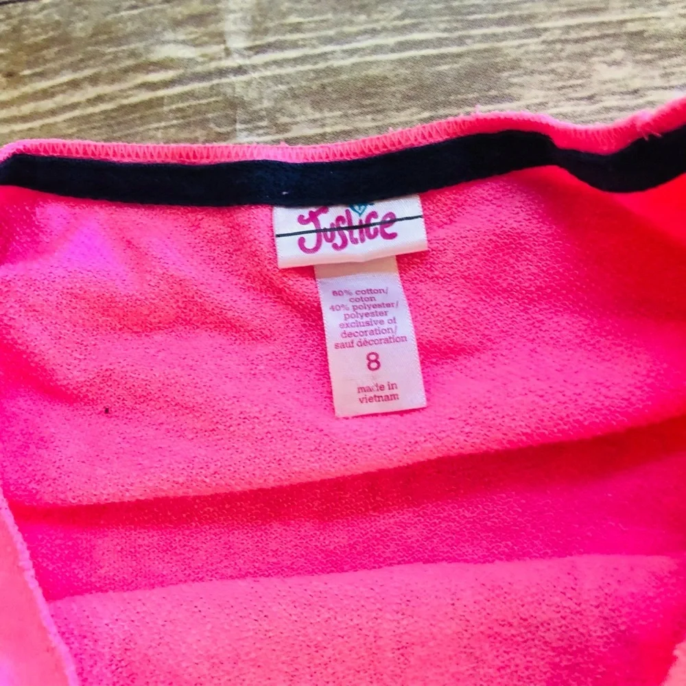 18. Girls adorable justice crewneck! Size 8